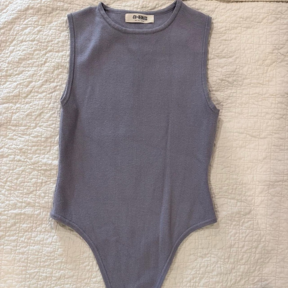 Lavender sleeveless sweater bodysuit